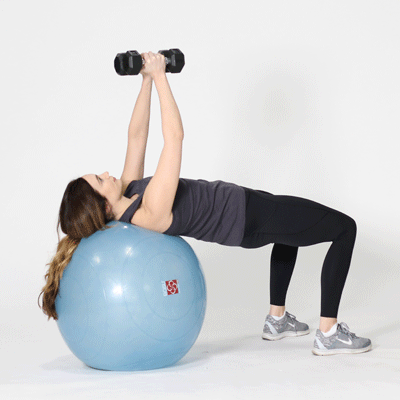 stability ball chest fly
